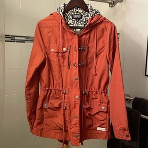 Rust orange utility jacket rain coat